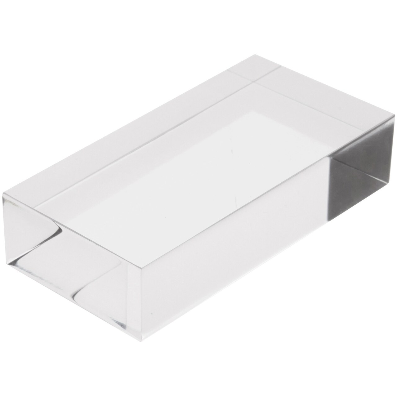 Plymor Clear Polished Acrylic Rectangular Display Block, 1" H x 2" W x 4" D
